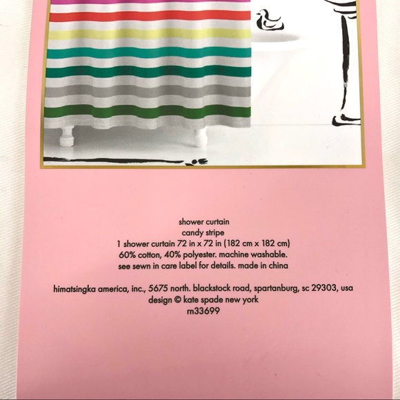 kate spade Bath Kate Spade Multi Color Candy Stripe Shower Curtain